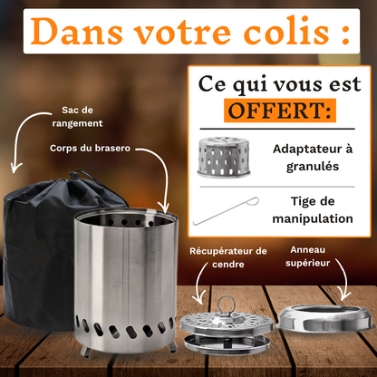 Mini-brasero portable sans fumée